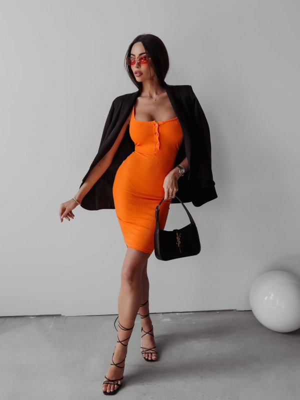 Dámské šaty 279133 pomerančové - Ola Voga - Dámské oblečení šaty