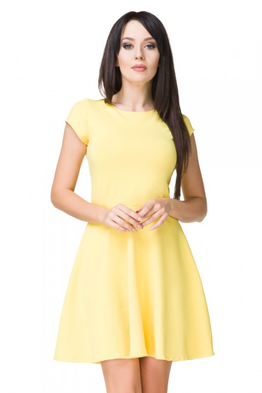 Denní dámské šaty T184/4 žluté - Tessita