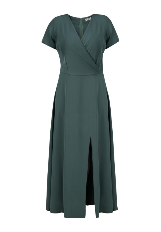 Dámské šaty SA562 tm. zelená - Karko - Dámské oblečení šaty