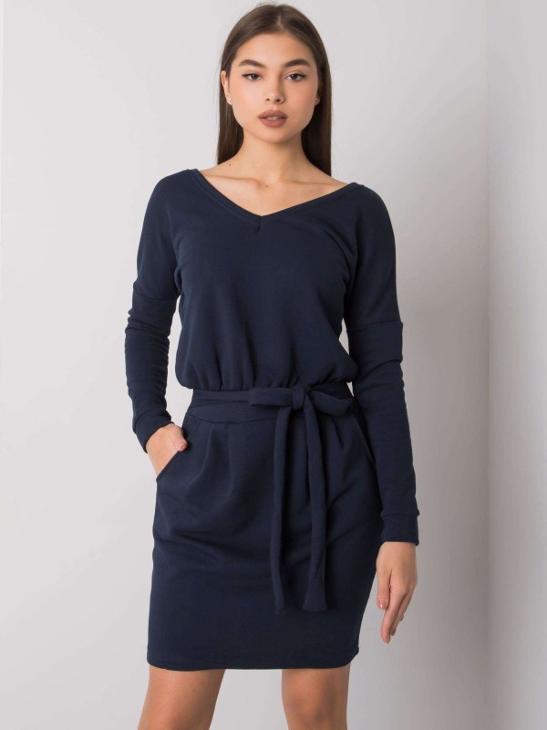 Dámské šaty RV SK 6037.18X Tmavě modrá - Rue Paris - Dámské oblečení šaty