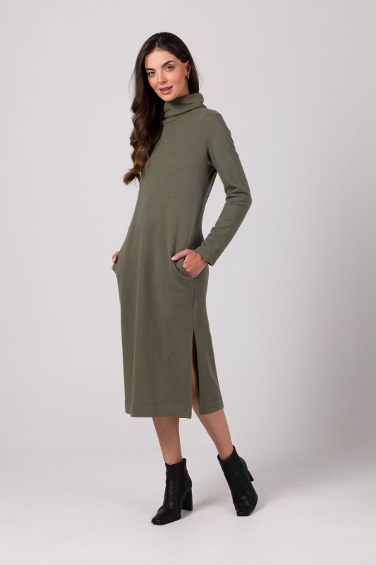 Dámské šaty B274 Khaki - BeWear - Dámské oblečení šaty