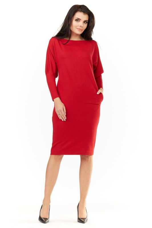 Dámské šaty A206 červené - Awama - Dámské oblečení šaty