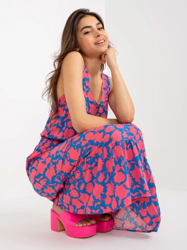 Dámské šaty D73771R30391A růžovo-modré - FPrice