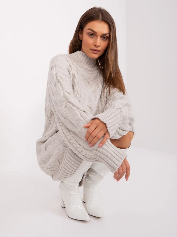 Dámské svetrové šaty 2367-1.35P světle béžové - Fprice - Dámské oblečení šaty