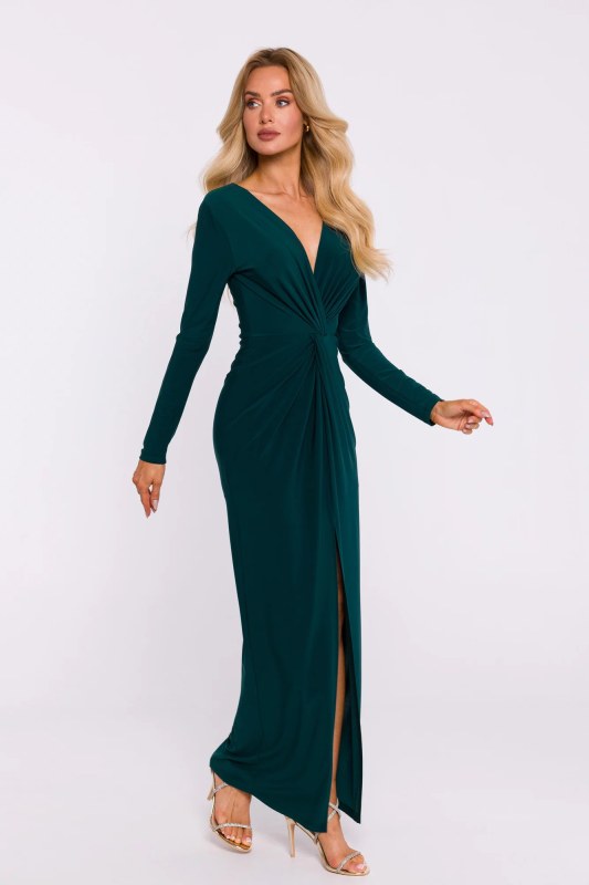 Dámské šaty M840 tmavě zelené - Moe - Dámské oblečení šaty