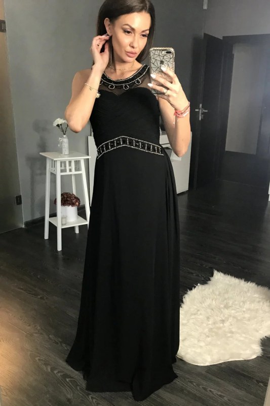 Dlouhé šaty hk1542 černé - YourNewStyle - Dámské oblečení šaty