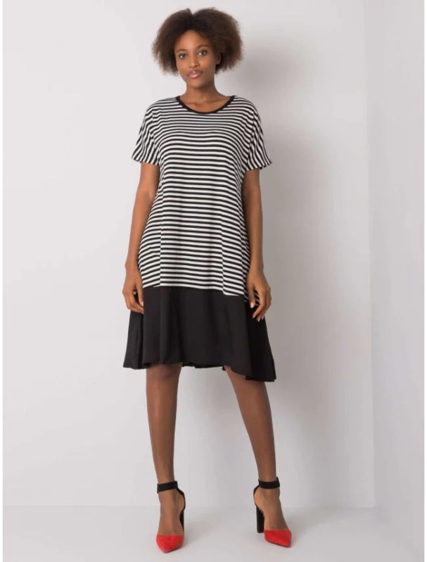 Dámské šaty TO-SK-1630.71P Černá s&nbsp;bílou - FPrice - Dámské oblečení šaty