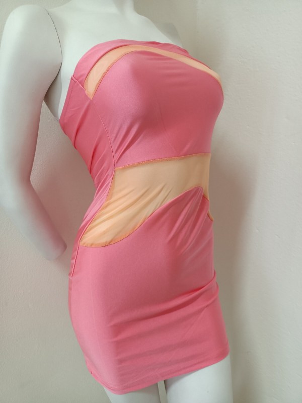 Dámské sexy šaty ISF2213 růžové - Koucla - Dámské oblečení šaty