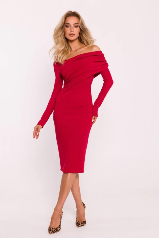 Dámské šaty s žebrovanou strukturou model 201077 Moe