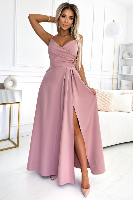299-16 CHIARA elegantní maxi dlouhé šaty bez ramínek - BRUCE ROSE