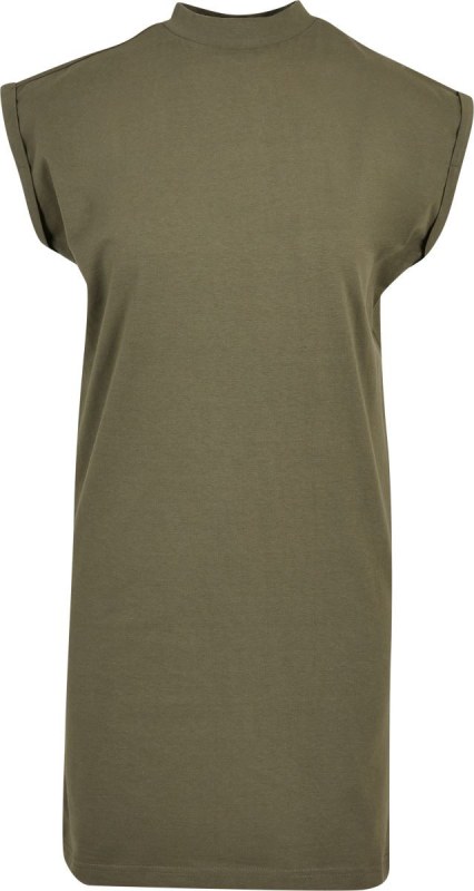 Build your Brand BY 101 Tričkové šaty se stojáčkem 56.0101 olive