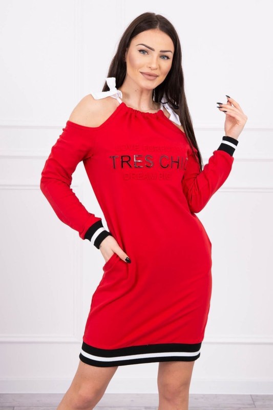 Tres Chic červené šaty - Dámské oblečení šaty