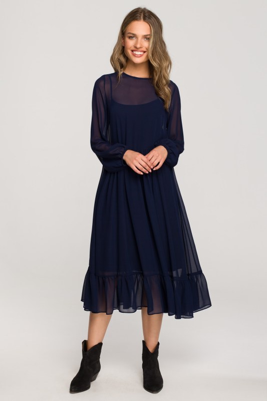 Stylove Dress S319 Navy Blue - Dámské oblečení šaty