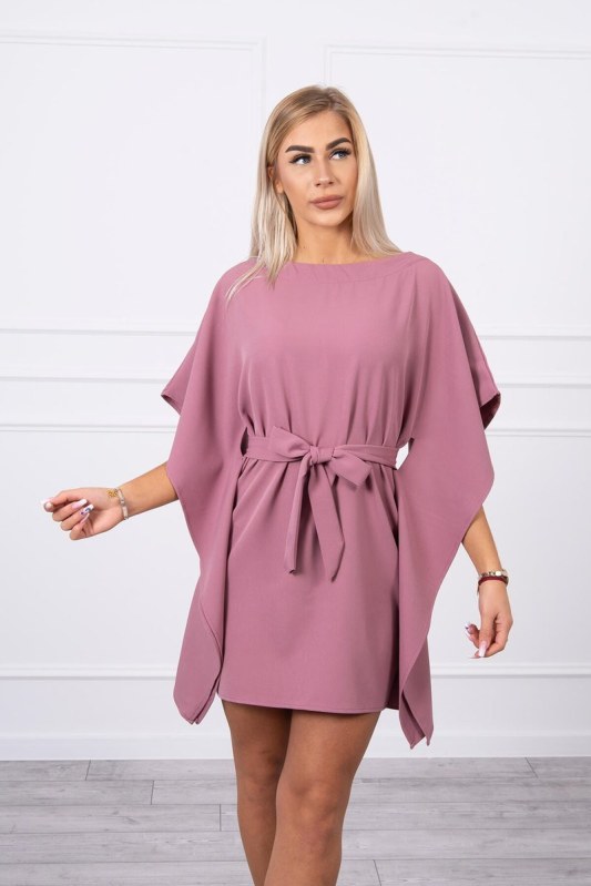 Šaty batwings Oversize tmavě růžové - Dámské oblečení šaty