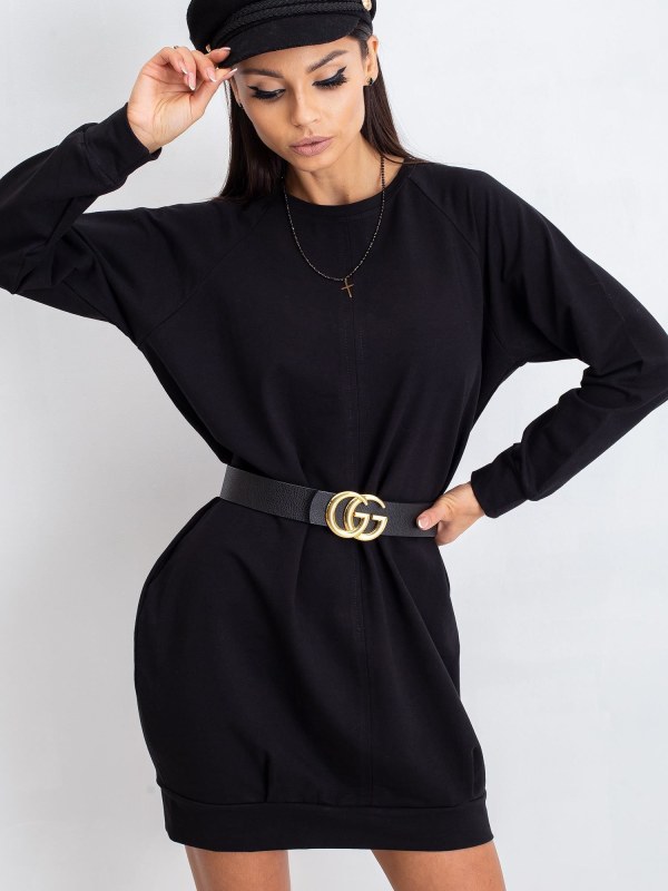 Černé bavlněné šaty - Dámské oblečení šaty