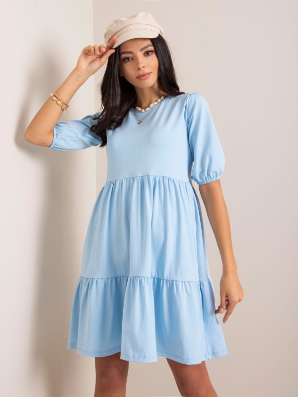 RUE PARIS Světle modré nadměrné šaty - Dámské oblečení šaty