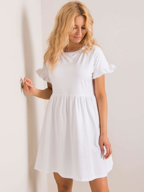 RUE PARIS Bílé nadměrné šaty - Dámské oblečení šaty