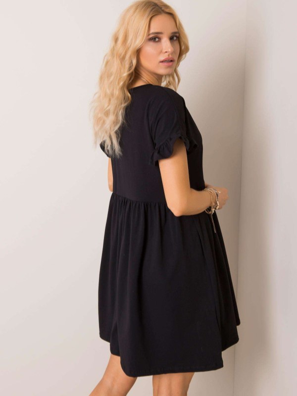 RUE PARIS Černé nadměrné šaty - Dámské oblečení šaty