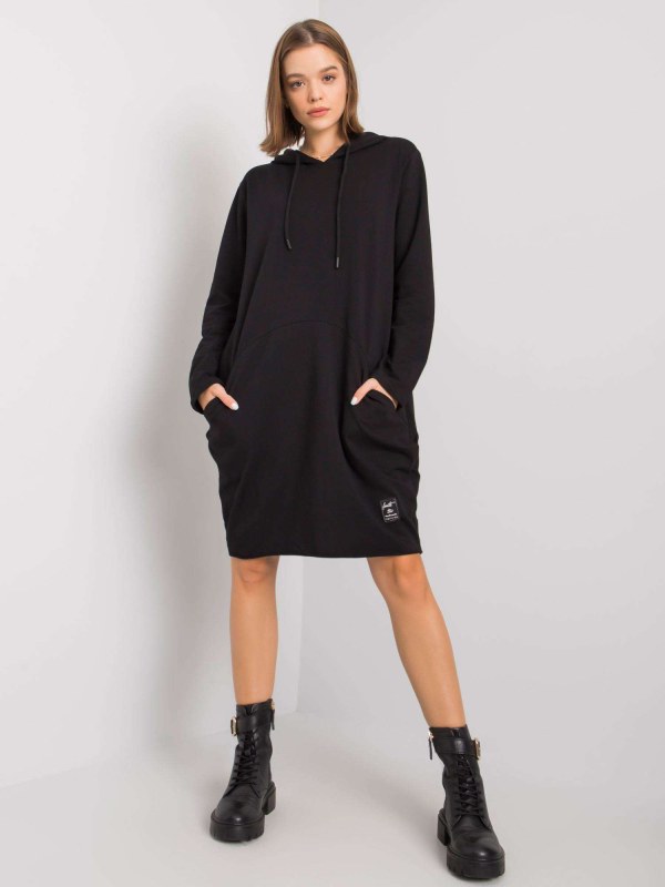 Černé mikinové šaty - Dámské oblečení šaty