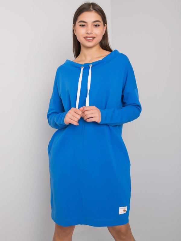 Dámské tmavě modré bavlněné šaty - Dámské oblečení šaty