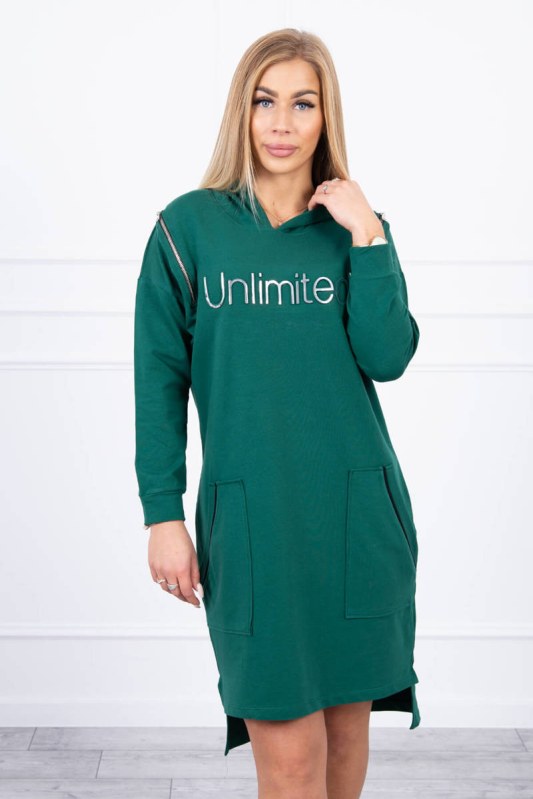 Šaty s nápisem neomezená zelená - Dámské oblečení šaty