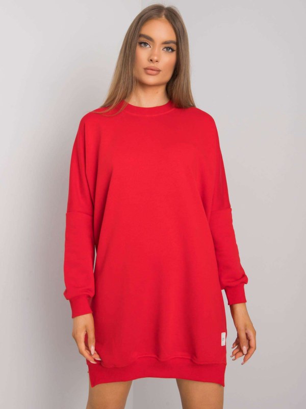 RUE PARIS Dámské červené bavlněné šaty - Dámské oblečení šaty