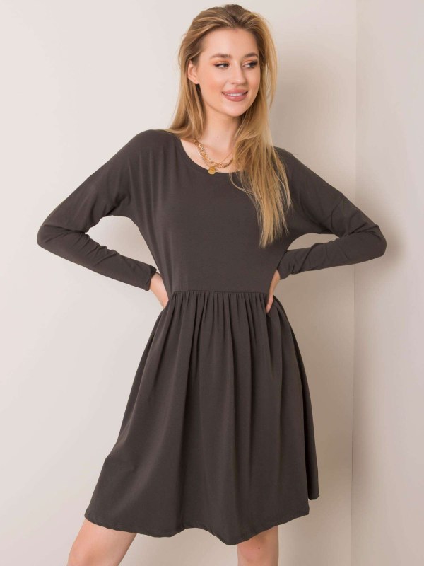 Khaki šaty RUE PARIS - Dámské oblečení šaty