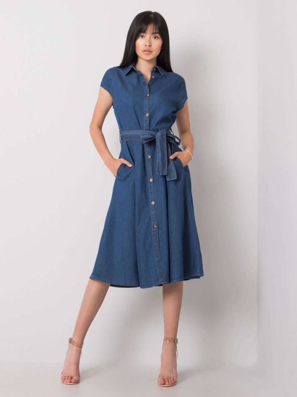 Tmavě modré šaty od Rosaline RUE PARIS - Dámské oblečení šaty