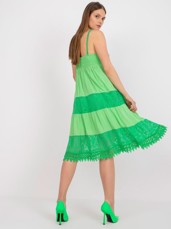 Zelené viskózové šaty z OH BELLA - Dámské oblečení šaty