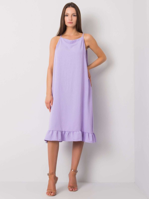 Světle fialové šaty na ramínka od Simone - Dámské oblečení šaty