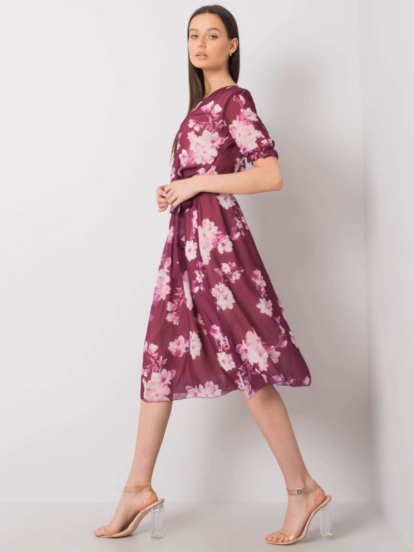 Audette fialové květinové šaty - Dámské oblečení šaty