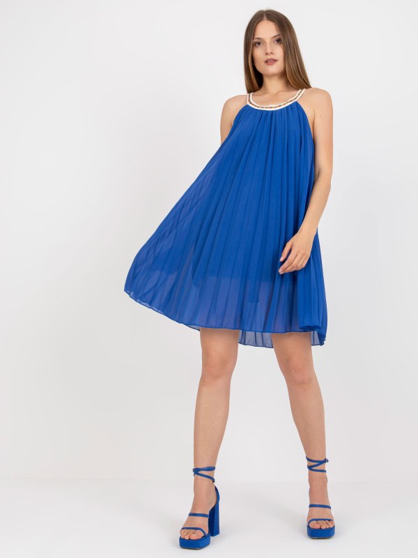 Tmavě modré vzdušné šaty jedné velikosti na léto - Dámské oblečení šaty