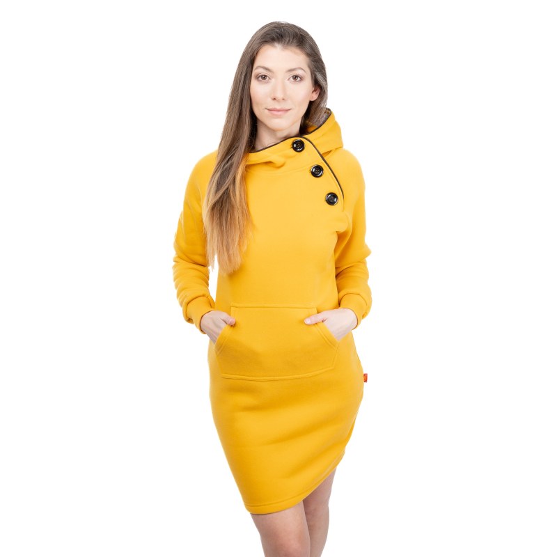 Dámské mikinové šaty GLANO - žlutá - Dámské oblečení šaty