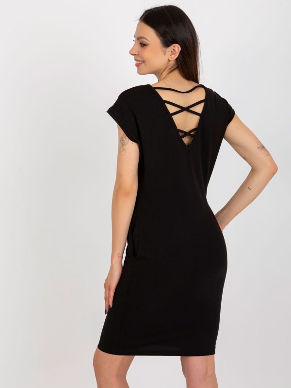 Černé teplákové šaty s kapsami od OCH BELLA - Dámské oblečení šaty