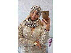 Dámská fleecová souprava Merry K202 hnědá+ecru