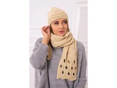 Dámská souprava se šálou Maja K327 beige