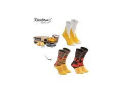 Sada Food Truck Socks Box Beer Burger 3 páry