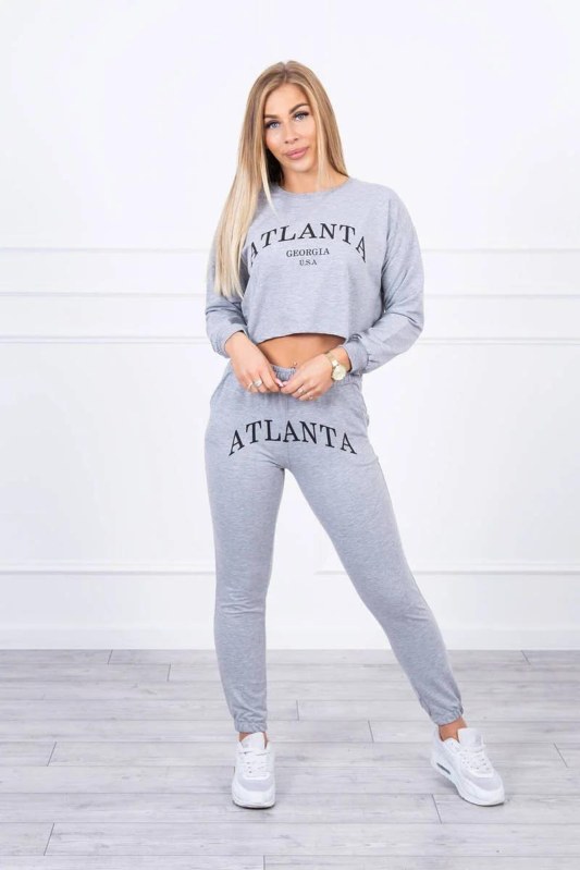 Atlanta šedá sada s&nbsp;potiskem - Dámské oblečení soupravy a&nbsp;komplety
