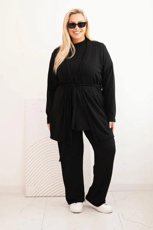 Komplet dámský Plus Size 3-dílný černý - Dámské oblečení soupravy a&nbsp;komplety