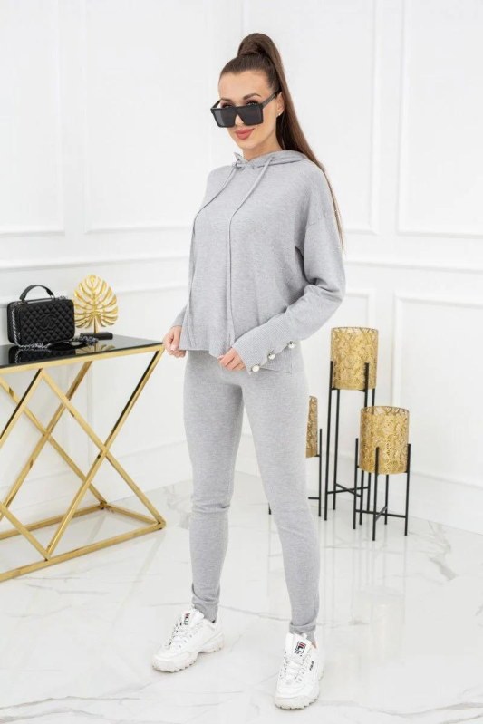 Kim Pearl Buttons pletená souprava PU1121 Silver - Vittoria Ventini