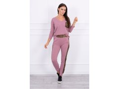 Sada s&nbsp;leopardím potiskem tmavě růžová