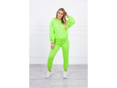 Souprava mikiny s&nbsp;kapucí neonově zelená