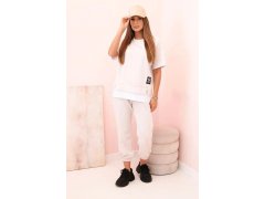 Dámská máslová souprava s&nbsp;krátkým rukávem a&nbsp;kalhotami béžový