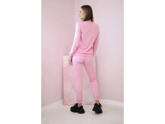 Dámská bavlněná souprava s&nbsp;ozdobným srdíčkem bonbónově růžová