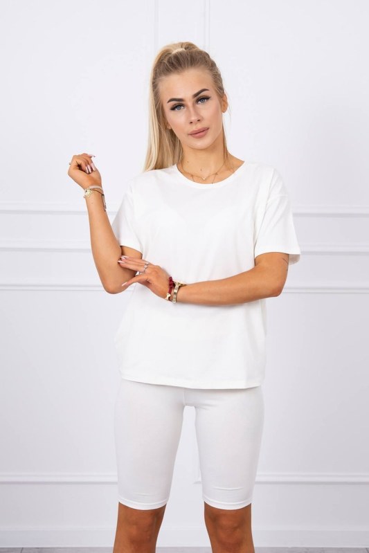 Souprava top+legíny ecru - Dámské oblečení soupravy a&nbsp;sady