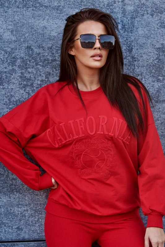 Bavlněná souprava California červený - Dámské oblečení soupravy a&nbsp;sady