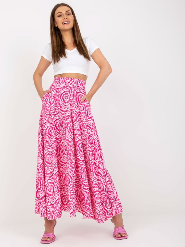 Dámská sukně dlouhá WN SD 1154.70 Růžová s bílou - Rue Paris