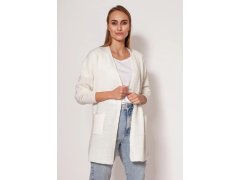 Svetr na zapínání PA013 krémový - MKM