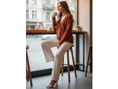 Dámský svetr my2418 Skořicová - FashionStreet