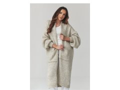 Svetr na zapínání oversize model 231017 Makadamia